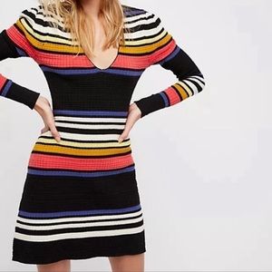 Free People Gidget puff sleeve dress in black